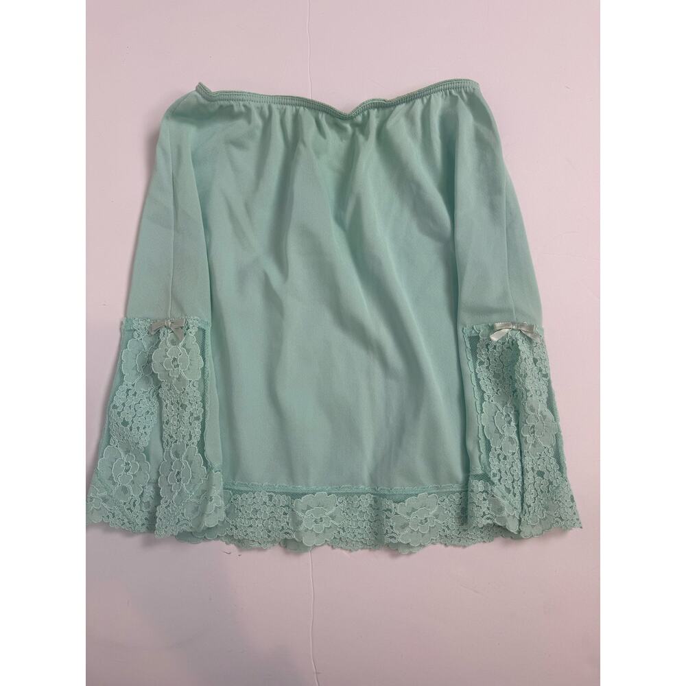 Maidenform Vintage Mint Green Nylon Lace Half Slip ILGWU Made USA
